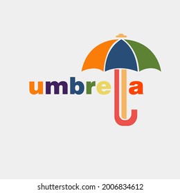 umbrella logo vector in simple style