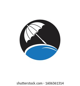 umbrella logo vector template illustration
