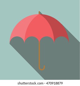 Umbrella long shadow flat vector