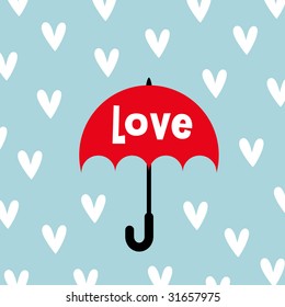 umbrella with love card design