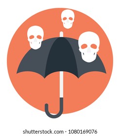 
Umbrella With Malware, Cyber Insurance Concept
