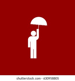 umbrella man icon vector