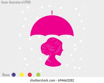 Umbrella, man, icon, vector illustration of Eps10
