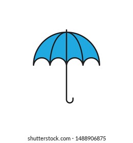 Umbrella minimal line icon vector