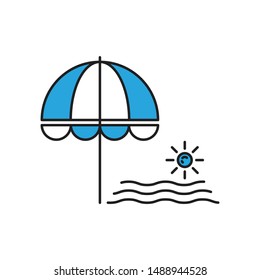 Umbrella minimal line icon vector