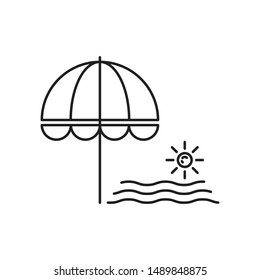 Umbrella minimal line icon vector
