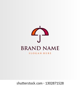 Umbrella Minimalist Abstract Equipment Creative Silhouette Business Logo