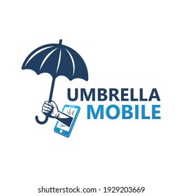 Umbrella mobile logo template design