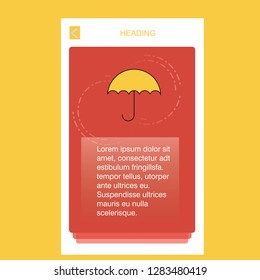 Umbrella  mobile vertical banner design design. Vector