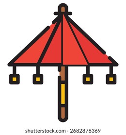 Umbrella Modern Vector Icon – Minimal Illustration Symbol Template for Web Mobile App UI Design