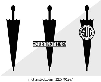 Umbrella Monogram Vector Illustration Silhouette svg