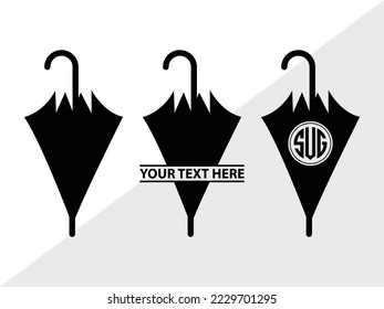 Umbrella Monogram Vector Illustration Silhouette