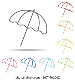 Umbrella multi color icon. Element of swimming poll thin line icon on white background