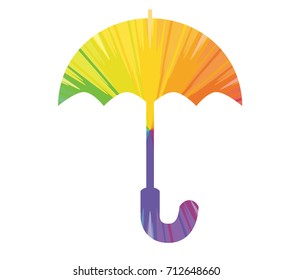 umbrella multicolored abstract icon