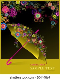  umbrella nature theme background with place for your text