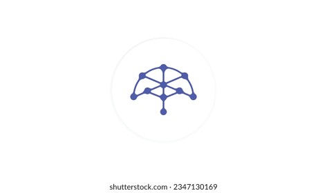 Umbrella Network UMB cryptocurrency logo on isolated background with copy space. 3d vector illustration of Umbrella Network, UMB Token icon banner design concept.