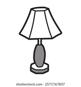 umbrella night light model, black and white vector