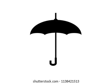 Umbrella object black vector shape raining bad weather protection