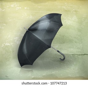 Umbrella, old-style vector