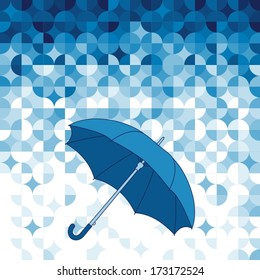 Umbrella on abstract  geometric background.