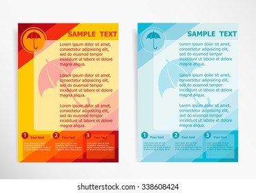 Umbrella on abstract vector modern flyer, brochure vector template.