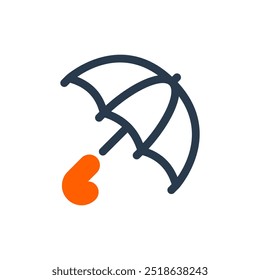 Umbrella on Autumn Season Icon
