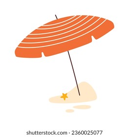 Ilustración De Paraguas Sobre Vectores De Playa