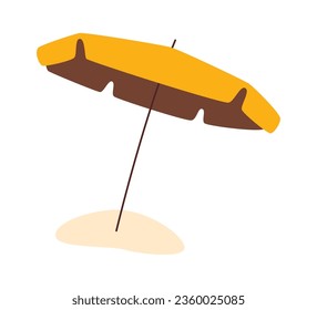 Umbrella On Beach Vector Illustration