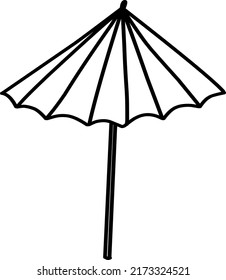 umbrella on the beach on a white background