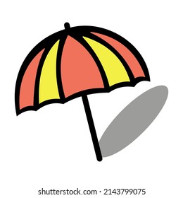 Paraguas sobre el icono de tierra emoticono vector plano sobre fondo blanco