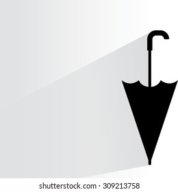 umbrella on white background, flat and shadow theme