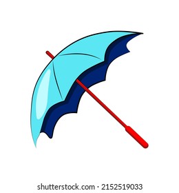 Regenschirm auf weißem Hintergrund. Ein Regenschirm aus der Sonne, ein Sommerzubehör. Vektorgrafik.