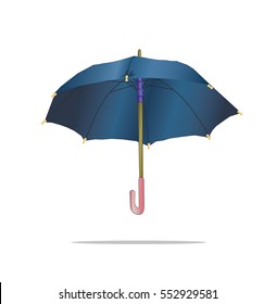 Umbrella on white isolated. Vector illustration of open colored umbrellas. Only global colors.  Easy color changes.