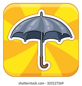 Umbrella on a yellow background.