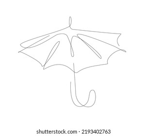Umbrella one line. Opened Umbrella line art. wether icon vector.