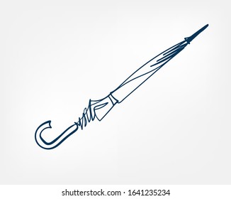 umbrella one line vector isolated design element