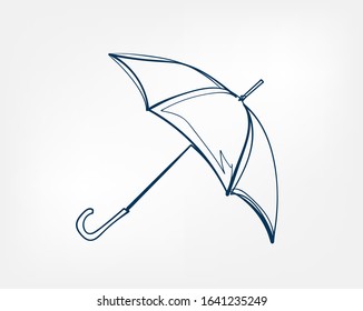 umbrella one line vector isolated design element