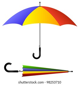 Umbrella, open and closed