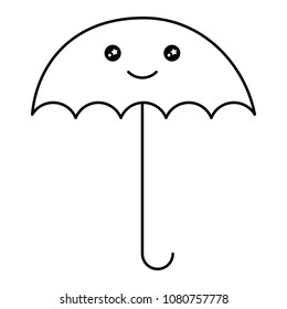 umbrella open with smile kawaii character