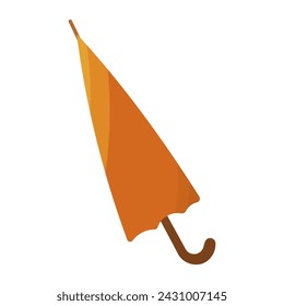 Paraguas naranja abierto elemento del tiempo largo icono ilustración vectorial
