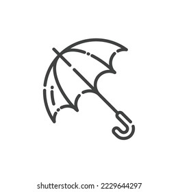 Umbrella Outline Icon - Autumn Season Icon Vector Illustration Design