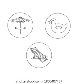 umbrella outline icon bundle design