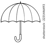 Umbrella outline icon. Coloring book page for children. Game for kids.