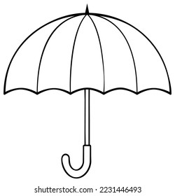 Umbrella-Umriss-Symbol. Farbige Buchseite für Kinder. Spiel für Kinder.