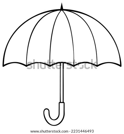 Umbrella outline icon. Coloring book page for children. Game for kids.