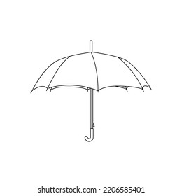 Umbrella Outline Icon Illustration on White Background