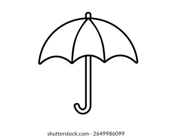 Umbrella outline icon isolated on white background.