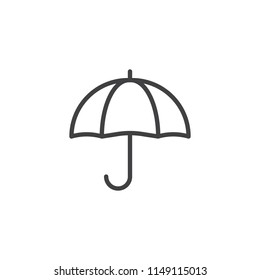 Umbrella outline icon. linear style sign for mobile concept and web design. Rain protection simple line vector icon. Symbol, logo illustration. Pixel perfect vector graphics