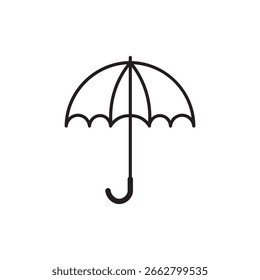 Umbrella outline icon. linear style sign for mobile concept and web design. Rain protection simple line vector icon. Symbol, logo illustration. Pixel perfect vector graphics