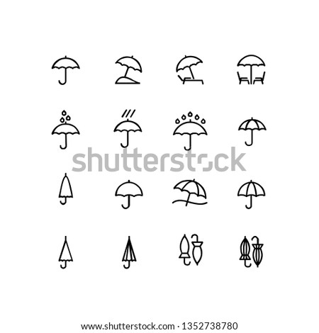 umbrella outline icon. linear style sign for mobile concept and web design. umbrella simple line vector icon. Symbol, logo illustration. Pixel perfect vector graphics